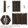 6 Panel Wood Room Divider, 6 Ft Tall Privacy Wall Divider Folding Wood Screen, Each Panel for Home Office Bedroom Restaurant, Best Home Foldable Screen, Light and Easy to Move 70.8" H  17.7" W Brown view 2