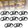 24Pcs Can Lid Stainless Steel Iron Lid Round Widemouthed Split Cover for Mason Jar Horse Mouth 70mm Matte Black view 4