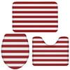 3 Piece Bathroom Rug Mats Set with Non Slip Rubber Includes Contour Mat,Toilet Lid Cover and Mat,Christmas Red and White Stripe for Shower Bathroom Carpets Set Decor,18"x30"+14"x18"+15"x18" view 1