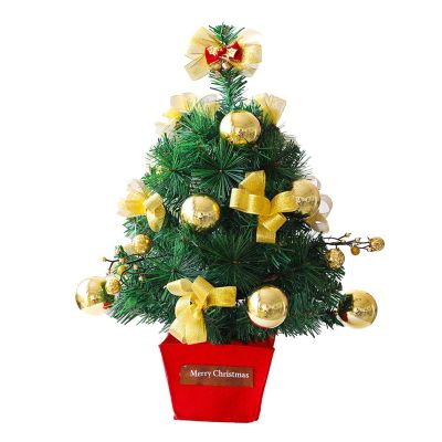 Christmas Tree RENRUIRUI- Tabletop Small Artificial Xmas Decorations Home Kitchen Dining Table Indoor Decor (Color : Gold)