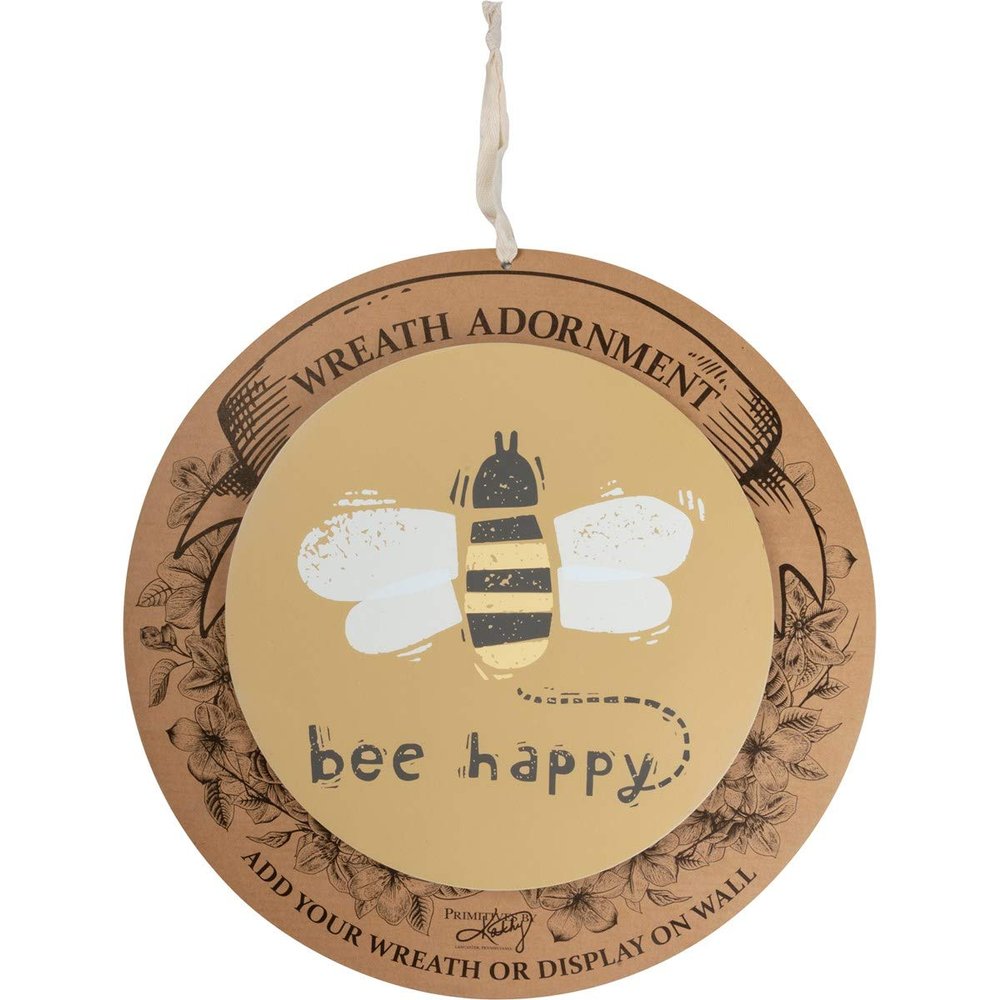 Primitives by Kathy Bee Happy Bee Themed Hanging Home Dcor Ornament