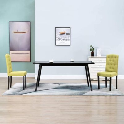 FAMIROSA Dining Chairs 2 pcs Green Fabric