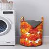 Ambesonne Orange Laundry Bag, Big Flourishing Bohemian Poppies on The Antique Background Graphic Design, Hamper Basket with Handles Drawstring Closure for Laundromats, 13" x 19", Burnt Orange White view 2