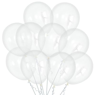 BEISHIDA 100 Pack 10 Inch Clear Balloons Transparent Party Balloons, Latex Matte Round Balloons for Birthday Party, Baby Shower, Girls Kids Party, Wedding Graduation Anniversary