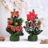 Christmas Tree RENRUIRUI- Desktop Miniature 20CM Small Ornament for Home Dining Table Desk Window Xmas Decoration view 2