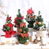 Christmas Tree RENRUIRUI- Desktop Miniature 20CM Small Ornament for Home Dining Table Desk Window Xmas Decoration view 4