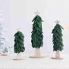 Christmas Tree RENRUIRUI- Desktop 3Pcs Green Handmade Felt Home Hotel Shopping Mall Xmas Countertop Decoration view 2