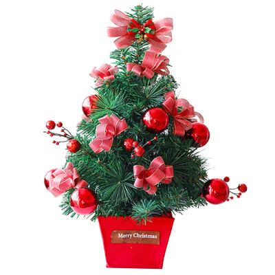 Christmas Tree RENRUIRUI- Tabletop Small Artificial Xmas Decorations Home Kitchen Dining Table Indoor Decor (Color : Red)