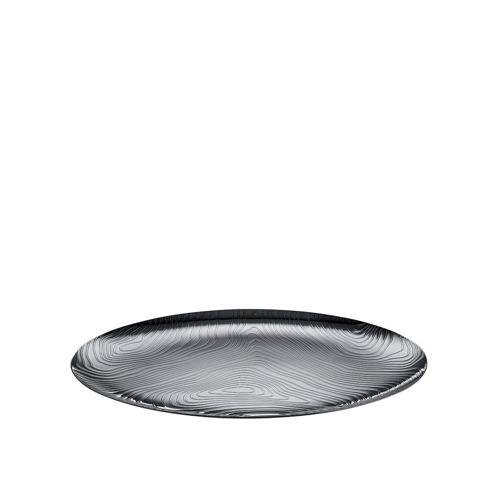 Alessi PU07 Veneer Tray in 18/10 Stainless Steel with Relief Decoration