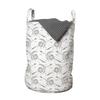 Ambesonne Astrology Laundry Bag, Horoscopes with the Sun and Crescent Moon Faces Boho Celestial Arrows Artprint, Hamper Basket with Handles Drawstring Closure for Laundromats, 13" x 19", Yellow Blue view 1
