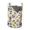 Ambesonne Mushroom Laundry Bag, Pattern of Mushrooms Wild Species Natural Food Garden Exotic Wilderness Art, Hamper Basket with Handles Drawstring Closure for Laundromats, 13" x 19", Brown Beige Green view 1