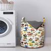 Ambesonne Mushroom Laundry Bag, Pattern of Mushrooms Wild Species Natural Food Garden Exotic Wilderness Art, Hamper Basket with Handles Drawstring Closure for Laundromats, 13" x 19", Brown Beige Green view 2