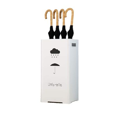 AIZYR Umbrella Storage Bucket, Creative Umbrella Storage Stand Rack with Hooks and Drip Tray for Office,Living Room Decoration,A