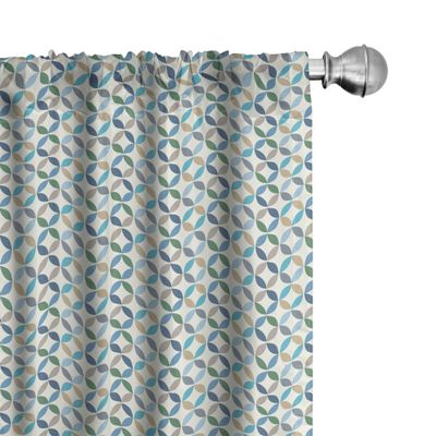 Ambesonne Geometric Circle Window Curtains, Pastel Color Effects Oval Point Old Linked Stripes Contrast New Band, Lightweight Decor 2-Panel Set with Rod Pocket, Pair of - 28" x 95", Sage Green