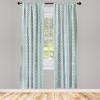 Ambesonne Geometric Circle Window Curtains, Pastel Color Effects Oval Point Old Linked Stripes Contrast New Band, Lightweight Decor 2-Panel Set with Rod Pocket, Pair of - 28" x 95", Sage Green view 2