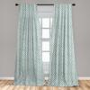 Ambesonne Geometric Circle Window Curtains, Pastel Color Effects Oval Point Old Linked Stripes Contrast New Band, Lightweight Decor 2-Panel Set with Rod Pocket, Pair of - 28" x 95", Sage Green view 3