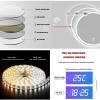 LED Bathroom Wall Mounted Round Mirror 27.5 inch,Adjustable Color Temperature+Anti Fog+Dimmer Function+ Waterproof, for Bathroom Water-Proof Vanity Mirror view 4