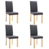 FAMIROSA Dining Chairs 4 pcs Gray Faux Leather view 2
