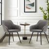 Awonde Faux Leather Accent Chairs Set of 2 Modern Arm Chairs for Dining Room Living Room Office Guest Chair with Metal Legs Gray view 4