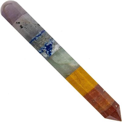KESAR ZEMS Seven Chakra Crystal Healing Wand with Healing and Calming Effects - Energy Generator Point/Tower.(13 x 3 x 3 cm) Multicolore.