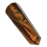 KESAR ZEMS Tiger Eye Crystal Healing Wand with Healing and Calming Effects - Energy Generator Point/Tower (10 X 2 X 3 cm) Brown.