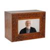 Hind Handicrafts Rosewood Border Engraved Wooden Cremation Urns for Human Ashes Adult - Handcrafted Photo Funeral Memorial Ashes Urn - Columbarium Urn (250 Cubic Inches, Natural) view 1