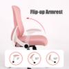 LIYFF-Stools Office Chair, Ergonomic Fully Adjustable Swivel Mid Back Desk Chair, Computer Mesh Chair with Flip-up Padded Arms - Pink/Green/Black/Gray view 3