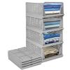 4-Pack Folding Wardrobe Storage Box Plastic Drawer Organizer Stackable Shelf Baskets Cloth Closet Container Bin Cube Home Office Bedroom Laundry Pull Out Drawer Dividers for Clothes,Toys Organization view 1