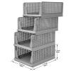 4-Pack Folding Wardrobe Storage Box Plastic Drawer Organizer Stackable Shelf Baskets Cloth Closet Container Bin Cube Home Office Bedroom Laundry Pull Out Drawer Dividers for Clothes,Toys Organization view 3