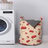 Ambesonne Mushroom Laundry Bag, Woodland Themed Illustration of Spotted Toadstool Summer Season Forest Cartoon, Hamper Basket with Handles Drawstring Closure for Laundromats, 13" x 19", Ivory Red view 2