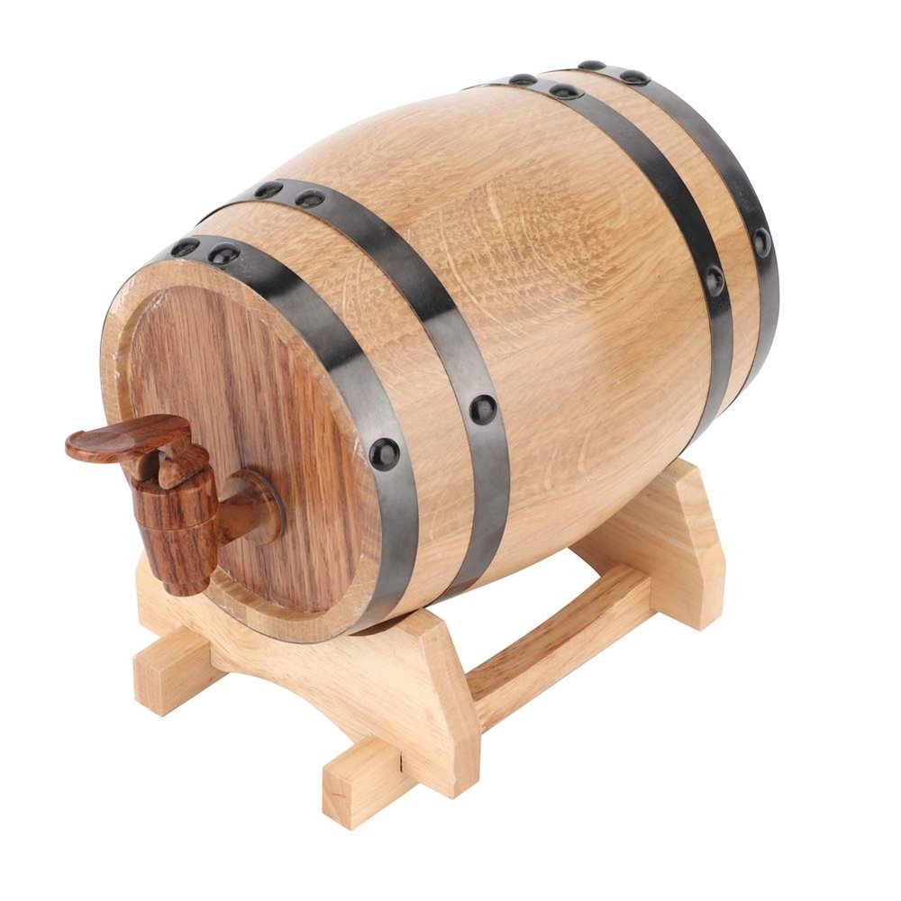 1L Oak Aging Barrel,Portable Vintage Mini wooden Oak Timber Wine Barrel, Premium Oak Brewing Barrel,Age your own Whiskey, Beer,Wine,Bourbon,Tequila, Hot Sauce,for Home Brewing/restaurant Use(1#)