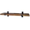 Coffee Shelf Wall Mounted, Kitchen Shelf with Brackets, Mugs Rack, Coffee Bar Shelf, Rustic Floating Storage Shelves Wall Decor l Hanging Wall Rack for Kitchen Utensils, Thickness 3cm ( Size : 40cm ) view 1