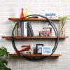 WYFZT Long Round Wall Shelf Unit, Rustic Floating Shelves for Walls, Wooden and Metal Wall Mounted Hanging Storage Rack for Living Room Bedroom, Kitchen Shelves, Shabby Chic (Size : 1002470cm) view 1