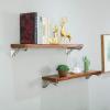 Narrow Floating Shelf with Stainless Steel Brackets Heavy Duty l Long Rustic Shelves for the Wall l Wall Rack for Kitchen Utensils l Bookshelf Wall Mounted Storage Picture Ledge Shelf ( Size : 150cm ) view 2