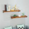 Narrow Floating Shelf with Stainless Steel Brackets Heavy Duty l Long Rustic Shelves for the Wall l Wall Rack for Kitchen Utensils l Bookshelf Wall Mounted Storage Picture Ledge Shelf ( Size : 150cm ) view 4