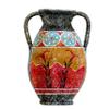 Ancient Greek Minoan Amphora Handmade Ceramic Pottery Vase with Fresco Prince of Lilies Mural S view 3