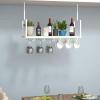 Retro Ceiling Flower Shelf Wooden Floating Wall Shelves Storage Shelf Hanging Suspended Organiser Display Rack Commercial and Home Wine Racks, White (Size : 803060cm) view 4