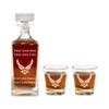 Air Force Decanter Set - 900ml Engraved Decanter w/Air Force Hap Arnold Wings - Retirement Gift, Gift for Promotion, Unique Gift - Military Present - USAF Gifts for Men and Women view 1