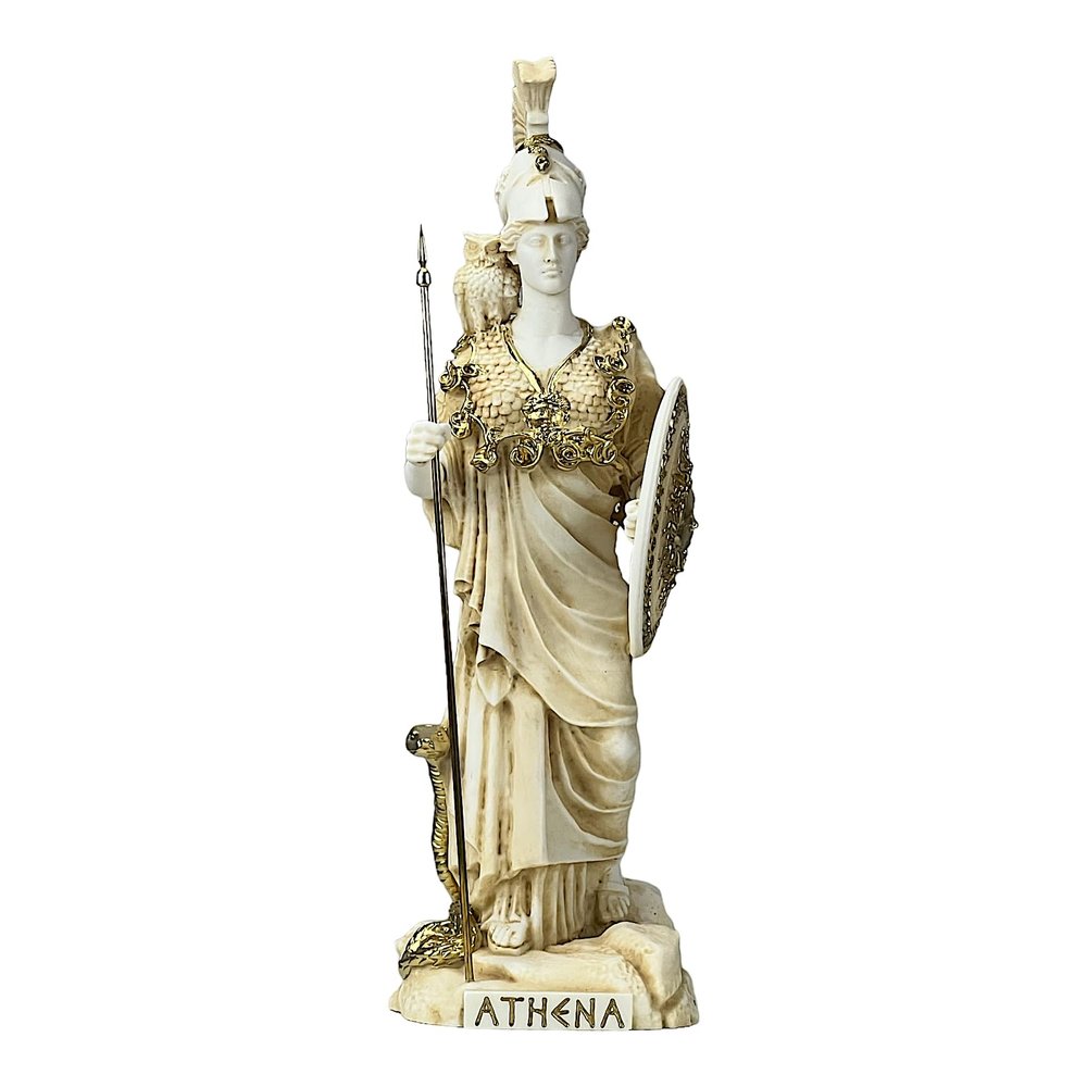 Athena Minerva Greek Roman Goddess Medusa Shield Statue Sculpture Figure