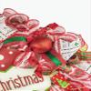 Artisan 20x20x6 "Merry Christmas" Wreath Featuring a 12' Metal Sign & Christmas Ribbon. Wreath is Very Full, Made with 30 Feet of Weather Resistant Snow Metallic Fabric view 4