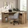 Bush Home Cabot 60W L Shaped Computer Desk with Storage in Reclaimed Pine, 60-inch Corner Table with Drawers for Home Office Workspace view 2
