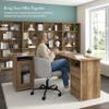 Bush Home Cabot 60W L Shaped Computer Desk with Storage in Reclaimed Pine, 60-inch Corner Table with Drawers for Home Office Workspace view 4
