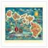 The Dole Map of the Hawaiian Islands - From the Hawaiian Pineapple Company - Vintage Pictorial Map by Joseph Fehr c.1950s - Bamboo Fine Art 290gsm Paper (Unframed) 17x22in view 1