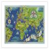 Rseau Arien Mondial (Global Air Network) - Fly Routes World Map - France Planisphere - Vintage Airline Travel Poster by Lucien Boucher c.1950 - Bamboo Fine Art 290gsm Paper (Unframed) 17x22in view 1