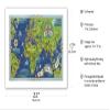 Rseau Arien Mondial (Global Air Network) - Fly Routes World Map - France Planisphere - Vintage Airline Travel Poster by Lucien Boucher c.1950 - Bamboo Fine Art 290gsm Paper (Unframed) 17x22in view 2