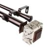1" Will Double Curtain Rod 66-120 inch - Bronze view 1