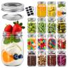 16pack 16oz Mason Jars with Airtight Lids and Bands, Regular Mouth Pint Canning Jars, Clear Glass Jars Ideal for Canning, Pickling, Meal Prep, Jam, Honey, Shower/Wedding Favors, Labels & Pen Included view 1