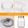 16pack 16oz Mason Jars with Airtight Lids and Bands, Regular Mouth Pint Canning Jars, Clear Glass Jars Ideal for Canning, Pickling, Meal Prep, Jam, Honey, Shower/Wedding Favors, Labels & Pen Included view 3