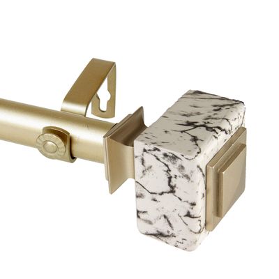 Rod Desyne 1" Will Single Curtain Rod, 48-84 inch, Light Gold