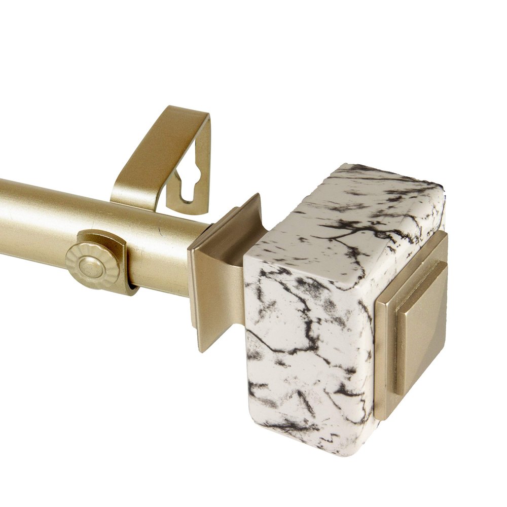 Rod Desyne 1" Will Single Curtain Rod, 48-84 inch, Light Gold
